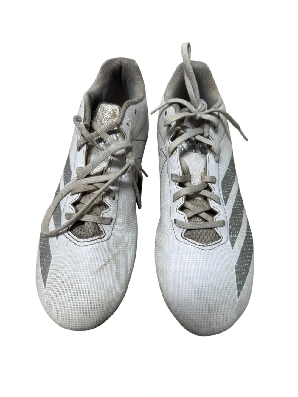 Adidas Men’s Adizero Electric II Football Cleats EUC 10.5 white metallic silver